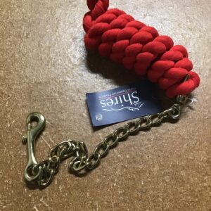 Shires chain lead rope red