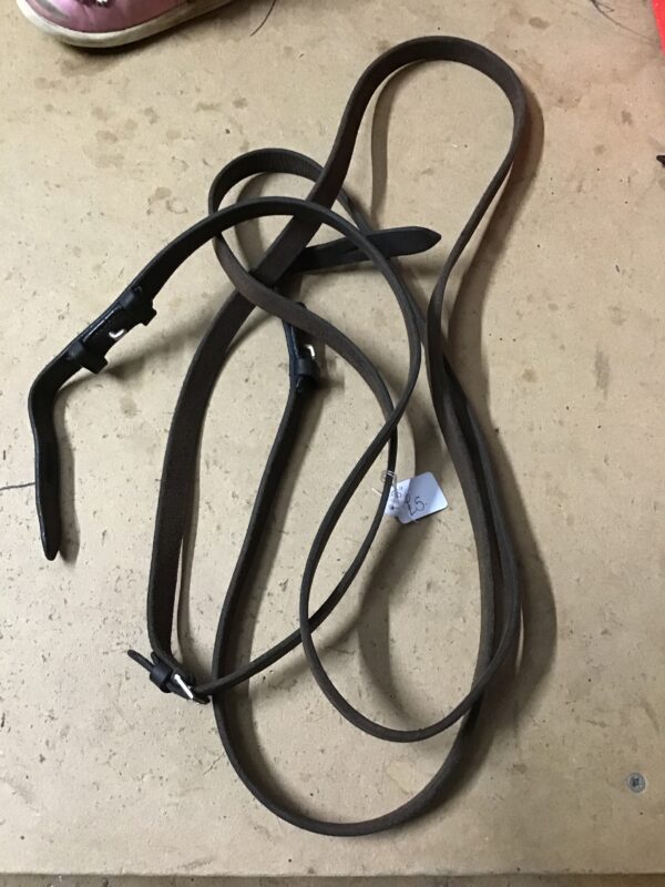 53” brown leather reins