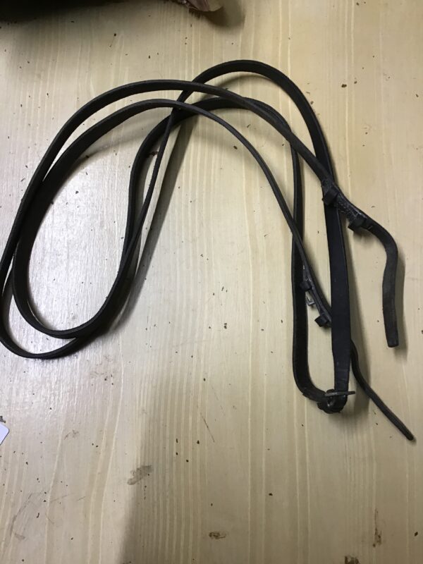 53” brown leather reins