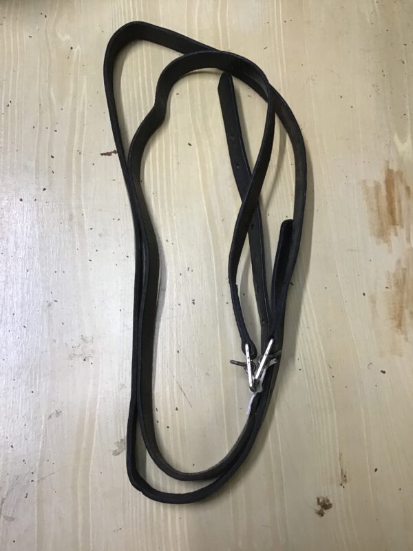 55” black leather stirrup leathers