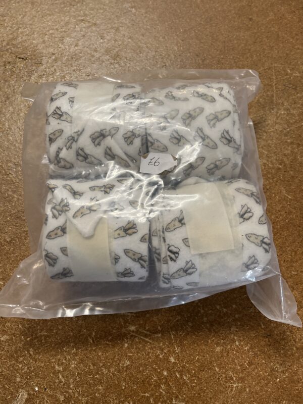 White stable bandages