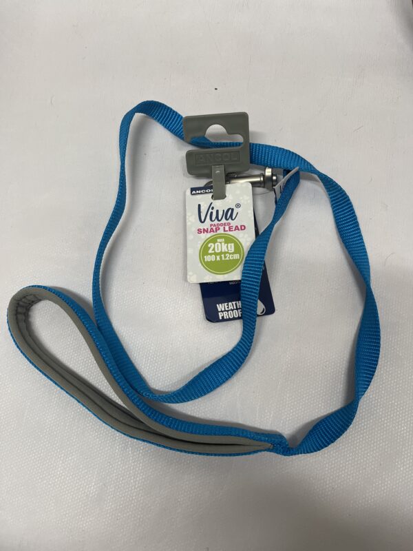 NEW blue padded dog lead
