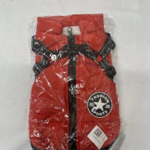 NEW Red dog jacket with harness