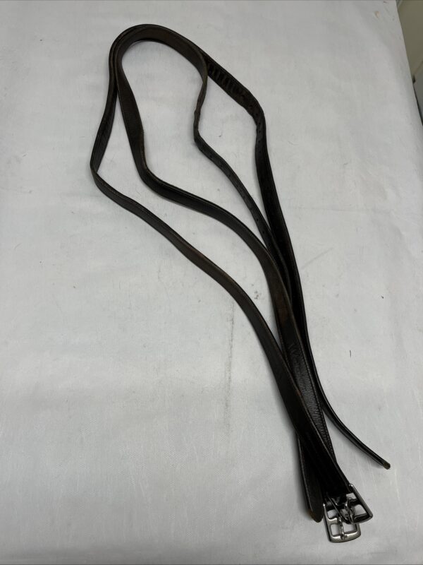64” brown stirrup leathers