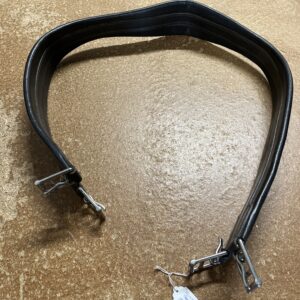 52” black leather girth