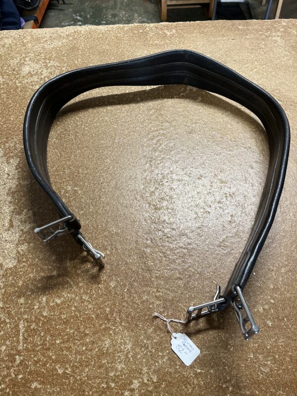 52” black leather girth