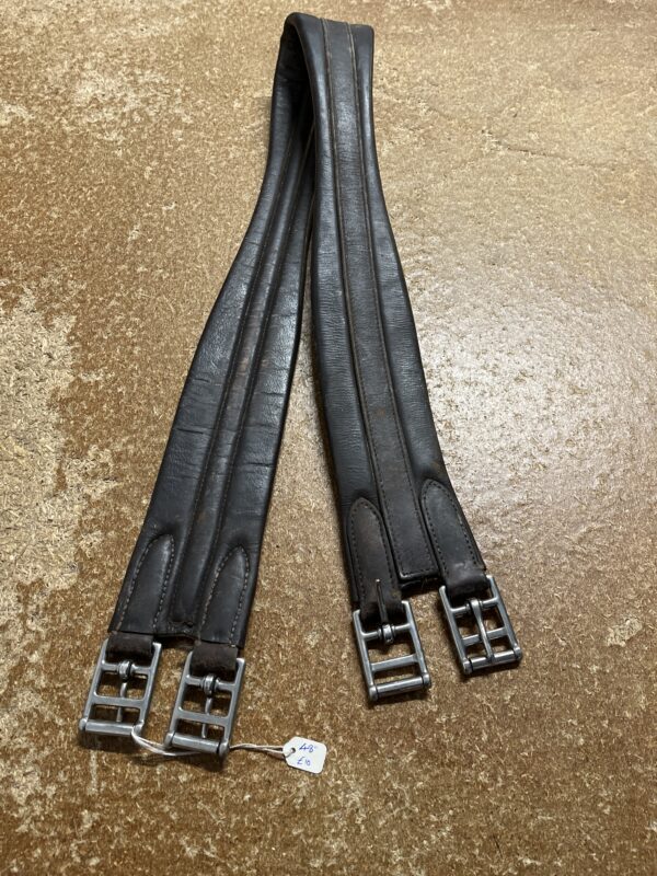 48” brown leather girth