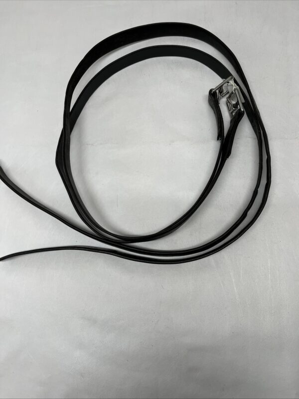 66” black stirrup leathers