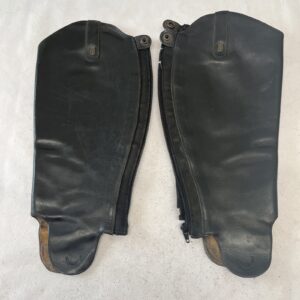 Black leather gaiters