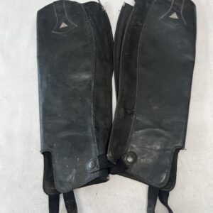 Black leather gaiters