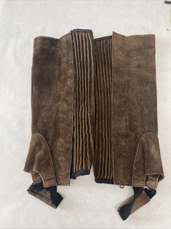 Brown suede half chaps