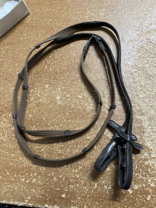 54” brown webbed reins
