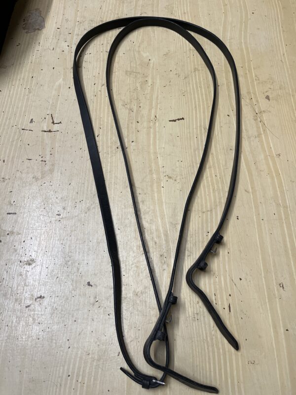54” thin black reins