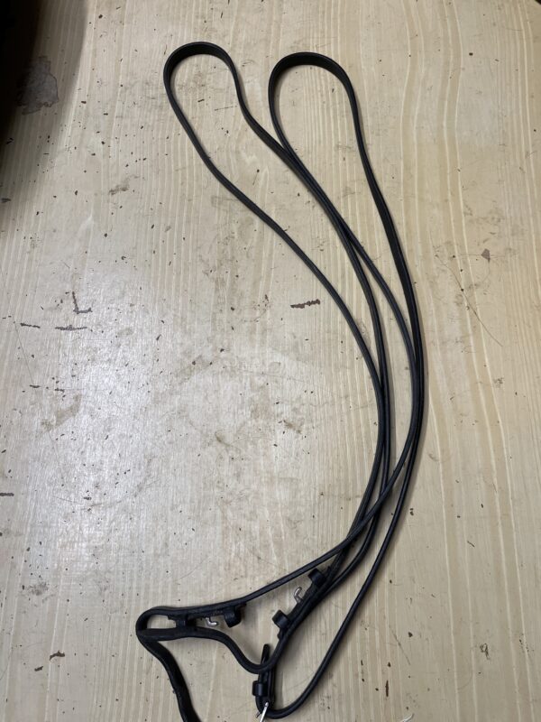 54” black thin reins