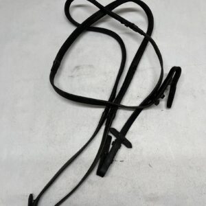 56” black rubber reins