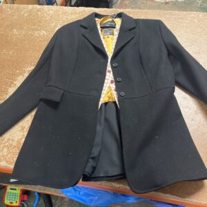 42” black wool jacket with waistcoat