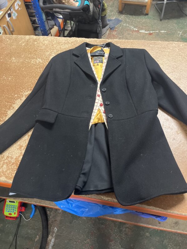 42” black wool jacket with waistcoat