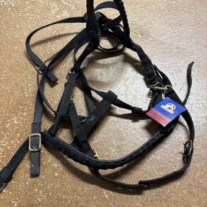 Full black webbing bridle new