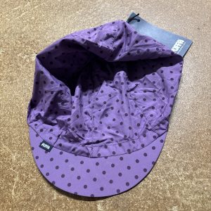 New purple polkadot riding hat silk