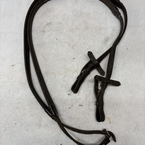 48” brown rubber grip reins