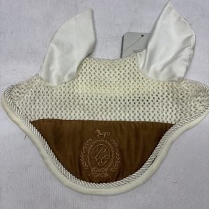 Full new cream & brown ear bonnet