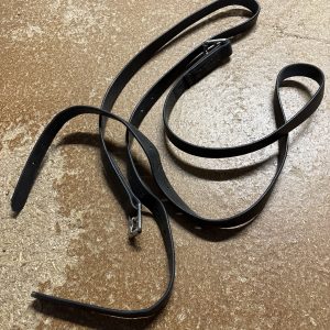 52” black synthetic stirrup leathers