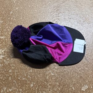 Pink, purple and black hat silk