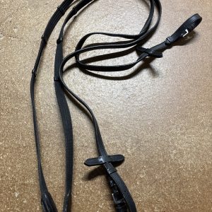 56” black kieffer webbed reins