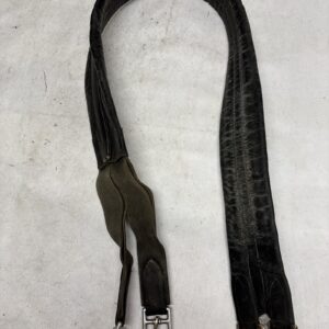 50” black leather girth