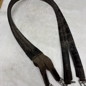 58” brown leather single elastic girth