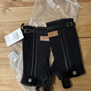 New xs child’s black half chaps