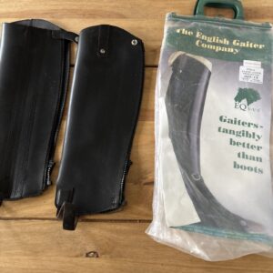 Black leather gaiters