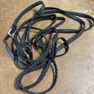 Plaited driving reins