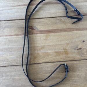 52” black leather reins