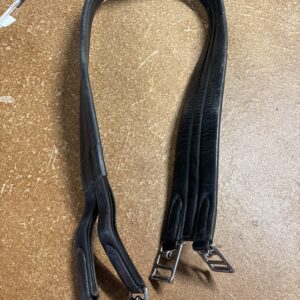 54” Jeffries Wembley black leather girth