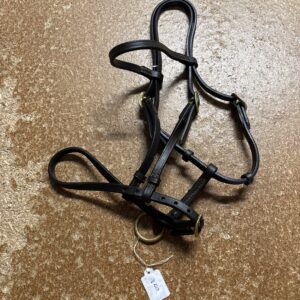 Foal black leather show headcollar